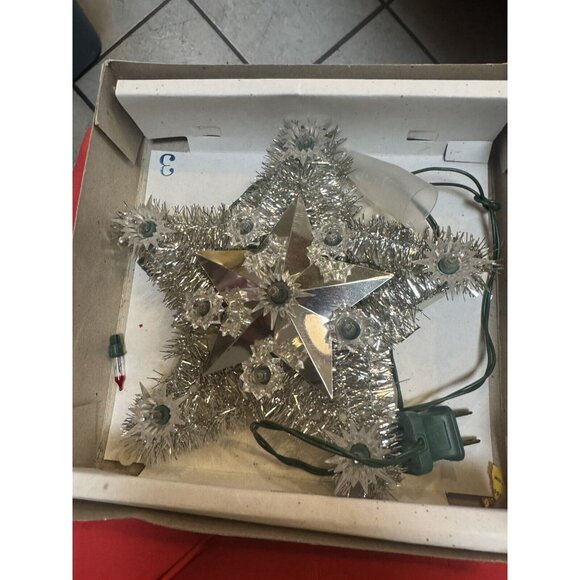 Vintage Tinsel Star 11 Lite Tree Top - Picture 6 of 8